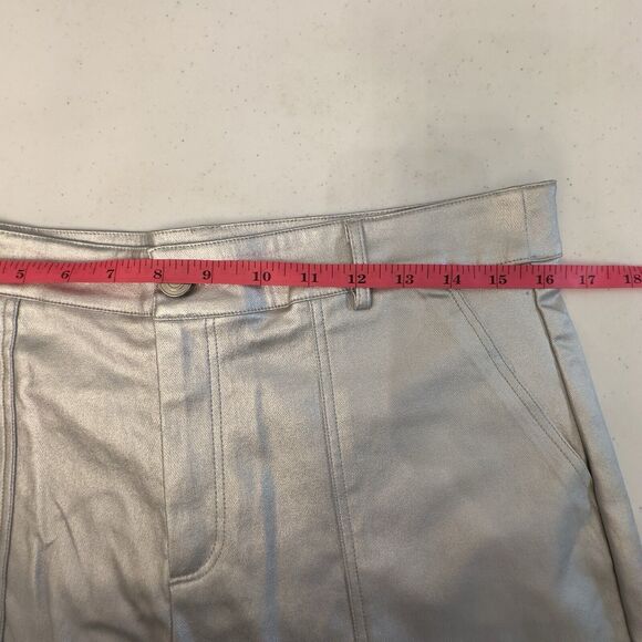 Edit By Nine Shining Star Women’s High Waist Silver Metallic Pants Size Large - Picture 9 of 16